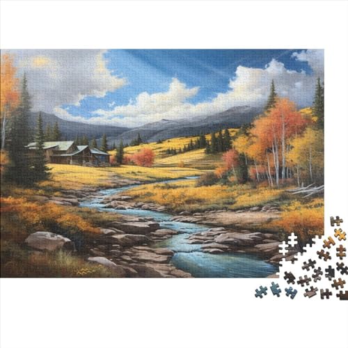 Herbst 500pcs (52x38cm) Puzzles,Mountain Scenery Autumn Colors Anspruchsvolle Spielpuzzles,Geschicklichkeitsspiele Für Die Ganze Familie von OSBELE