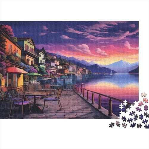 Lake Como 300pcs (40x28cm) Festliches Puzzle Für Erwachsene Reizende Stadt Rätsel,herausforderndes Spiel,DIY Geschicklichkeitsspiele Für Die Ganze Familie von OSBELE