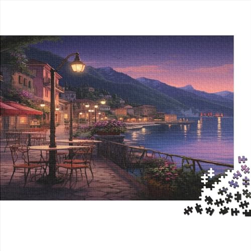 Lake Como 500pcs (52x38cm) Festliches Puzzle Für Erwachsene Reizende Stadt Rätsel,herausforderndes Spiel,DIY Geschicklichkeitsspiele Für Die Ganze Familie von OSBELE