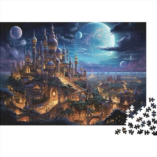 Puzzle 300pcs (40x28cm),Puzzle Für Erwachsene,Puzzle Castle Moonlight,Zauberburg Puzzle Home Dekoration von OSBELE