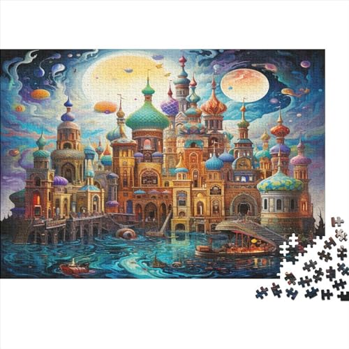 Puzzle 300pcs (40x28cm) Erwachsene Castle Moonlight Hölzern Puzzles Für Erwachsene Lernspiel Herausforderungsspielzeug Zauberburg Hölzern Puzzles Für Erwachsene von OSBELE