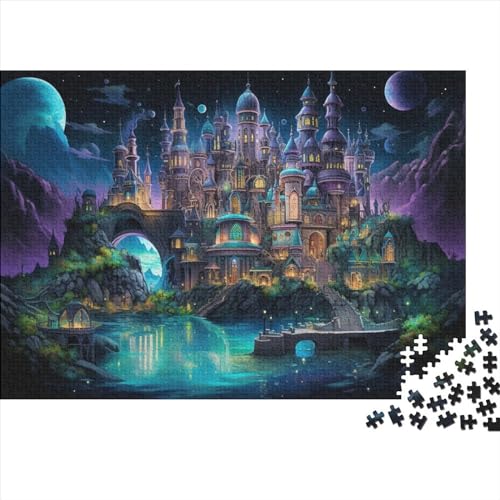 Puzzles 300pcs (40x28cm) Für Erwachsene Castle Moonlight Puzzles Für Erwachsene Puzzle-Lernspiele Zauberburg von OSBELE