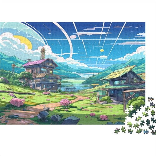 Puzzles 300pcs (40x28cm) Für Erwachsene Kleines Dorf Puzzles Für Erwachsene Puzzle-Lernspiele Mountain Village Scenery von OSBELE