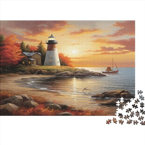 Puzzles 500pcs (52x38cm) Für Erwachsene Coast Lighthouse Puzzles Für Erwachsene Puzzle-Lernspiele Küstenlandschaft von OSBELE