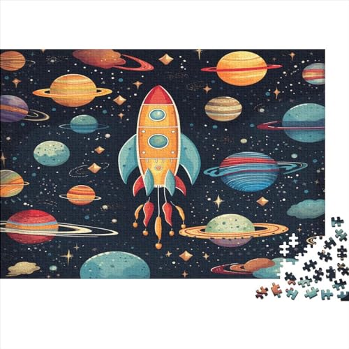 Puzzles 500pcs (52x38cm) Für Erwachsene Rockets and Planets Puzzles Für Erwachsene Puzzle-Lernspiele Raumschiff von OSBELE