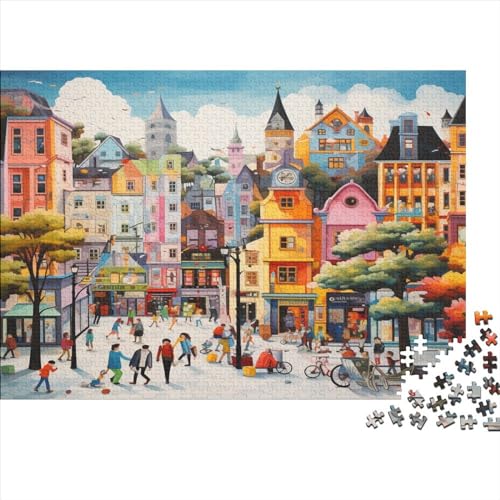 Puzzles 500pcs (52x38cm) Für Erwachsene Small Town Life Puzzles Für Erwachsene Puzzle-Lernspiele Gebäudethema von OSBELE