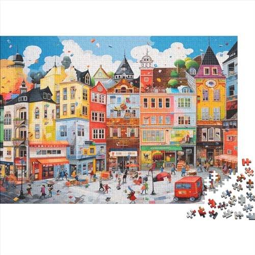 Puzzles 500pcs (52x38cm) Für Erwachsene Small Town Life Puzzles Für Erwachsene Puzzle-Lernspiele Gebäudethema von OSBELE