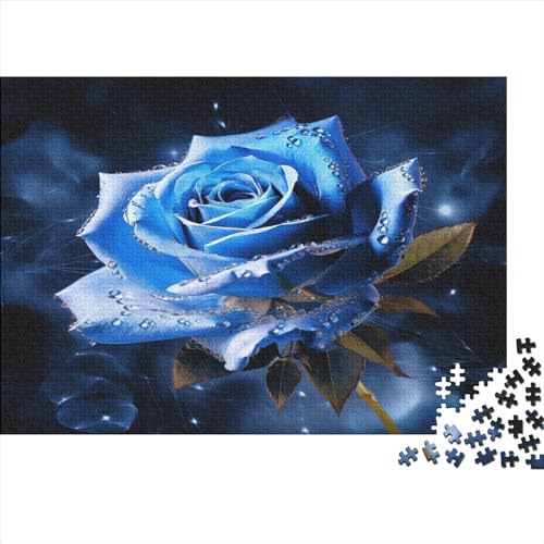 Puzzles Für Erwachsene 1000pcs (75x50cm),Blue Rose Hochwertige Puzzles Für Erwachsene Rosenmuster Anspruchsvolles Spiel von OSBELE