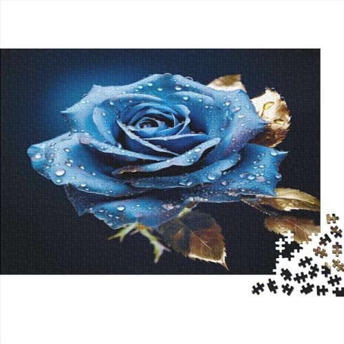 Puzzles Für Erwachsene 1000pcs (75x50cm),Blue Rose Hochwertige Puzzles Für Erwachsene Rosenmuster Anspruchsvolles Spiel von OSBELE