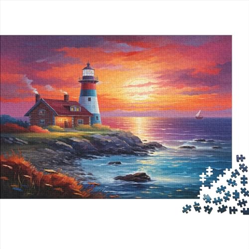 Puzzles Für Erwachsene 1000pcs (75x50cm) Coast Lighthouse Puzzles Für Erwachsene Anspruchsvolles Spiel Küstenlandschaft Heimdekorationspuzzle von OSBELE