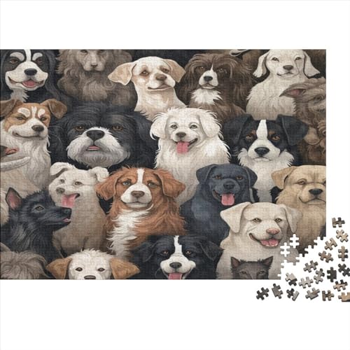 Puzzles Für Erwachsene 300pcs (40x28cm),Cute Dog Hochwertige Puzzles Für Erwachsene Welpe Anspruchsvolles Spiel von OSBELE