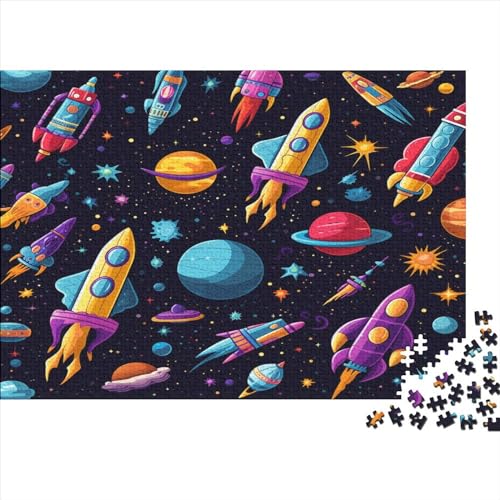 Raumschiff 300pcs (40x28cm) Puzzles Für Erwachsene Rockets and Planets Feine Mehrfarbige Puzzles,Gedulds- Und Reflexionsspiele von OSBELE