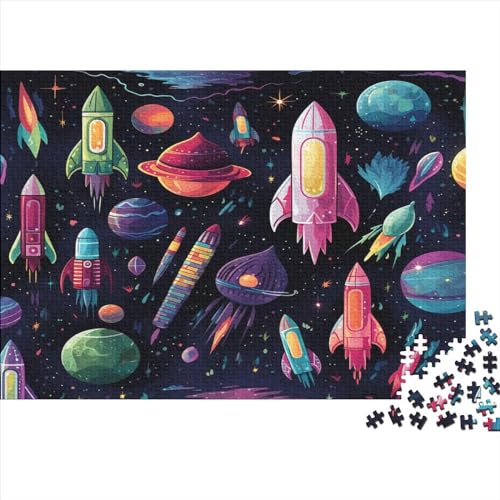 Rockets and Planets Puzzle 500pcs (52x38cm) Erwachsene Raumschiff Puzzle Erwachsene Geschicklichkeitsspiel Für Die Ganze Familie von OSBELE