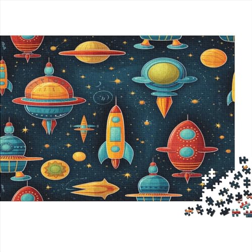 Rockets and Planets Puzzles 1000pcs (75x50cm) Für Erwachsene Raumschiff Puzzle Lernspiele Heimdekorationspuzzle von OSBELE