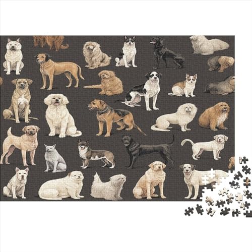 Welpe 1000pcs (75x50cm) Puzzles Für Erwachsene Cute Dog Feine Mehrfarbige Puzzles,Gedulds- Und Reflexionsspiele von OSBELE