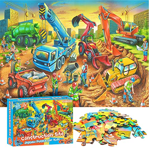 Puzzle für Kinder von 3 bis 5, 4 bis 8, 6 bis 8 Jungen und Mädchen – 60 Bausteine – Bodenpuzzle für Kinder – Wissenschaft Lernspielzeug für 3 4 5 6 7 8 Jahre von OSBOO