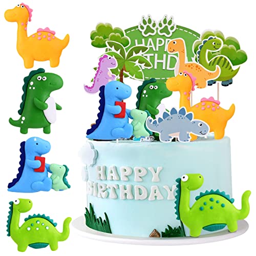 OSDUE 12 Stück Tortendeko Dino, Dschungel Kuchen Dekorationen, Cupcake Topper, Dinosaurier Alles Gute zum Geburtstag Cake Topper für Baby Kinder Jungen Party Dekoration OSDUE 12 Stück Tortendeko Dino, Dschungel Kuchen Dekorationen, Cupcake Topper, Dinosaurier Alles Gute zum Geburtstag Cake Topper für Baby Kinder Jungen Party Dekoration von OSDUE