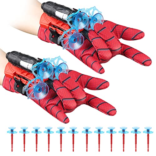 OSDUE Spider Hero Handschuhe, Held Launcher, Kinder Cosplay Handschuh Hero Launcher Handgelenk Spielzeug Set, für Kinder Jungen Kostüm Cosplay Geschenk (2 Set Launcher Handschuh) von OSDUE