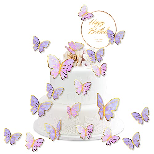OSDUE 21 Stück Schmetterlinge Tortendeko, Schmetterling Geburtstagstorte Topper Dekoration, Schmetterling Kuchen Topper, Cupcake Dekoration für Hochzeit, Geburtstag, Baby-Dusche, Partybedarf OSDUE 21 Stück Schmetterlinge Tortendeko, Schmetterling Geburtstagstorte Topper Dekoration, Schmetterling Kuchen Topper, Cupcake Dekoration für Hochzeit, Geburtstag, Baby-Dusche, Partybedarf von OSDUE