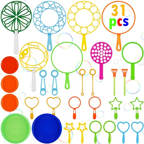 OSDUE 31 Stück Seifenblasen Set für Kinder, Große Seifenblasenstäbe, Seifenblasen Blase, Zauberstab Einstellen Seifenblasen für Indoor und Outdoor Bubble Maker Spiele, für Sommer Outdoor Aktivitäten OSDUE 31 Stück Seifenblasen Set für Kinder, Große Seifenblasenstäbe, Seifenblasen Blase, Zauberstab Einstellen Seifenblasen für Indoor und Outdoor Bubble Maker Spiele, für Sommer Outdoor Aktivitäten von OSDUE