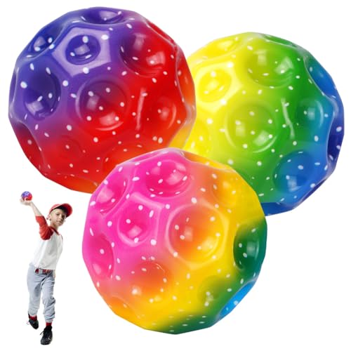 OSDUE 3PCS Astro Jump Ball, Space Ball Super High Bouncing Bounciest Lightweight Foam Ball Hohe Springender Gummiball Sprünge Gummiball Space Ball EIN Knallendes Geräusch Machen für Kids Party Gift von OSDUE