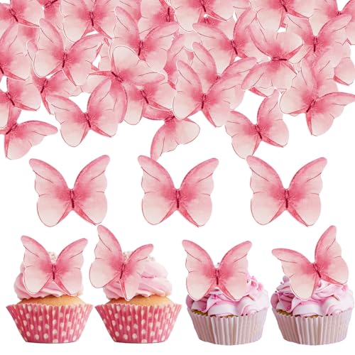 OSDUE Schmetterling Tortendeko, 48 Stück Nicht Essbare Schmetterlinge Deko Torte Cupcake Toppers Kuchen Dekoration Geburtstag Tortendeko (Rosa) OSDUE Schmetterling Tortendeko, 48 Stück Nicht Essbare Schmetterlinge Deko Torte Cupcake Toppers Kuchen Dekoration Geburtstag Tortendeko (Rosa) von OSDUE