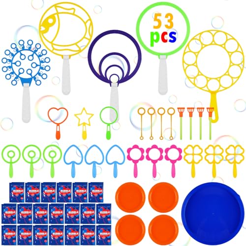 OSDUE 53 Stück Seifenblasen Set für Kinder, Große Seifenblasenstäbe, Seifenblasen Blase, Zauberstab Einstellen Seifenblasen für Indoor und Outdoor Bubble Maker Spiele, für Sommer Outdoor Aktivitäten OSDUE 53 Stück Seifenblasen Set für Kinder, Große Seifenblasenstäbe, Seifenblasen Blase, Zauberstab Einstellen Seifenblasen für Indoor und Outdoor Bubble Maker Spiele, für Sommer Outdoor Aktivitäten von OSDUE