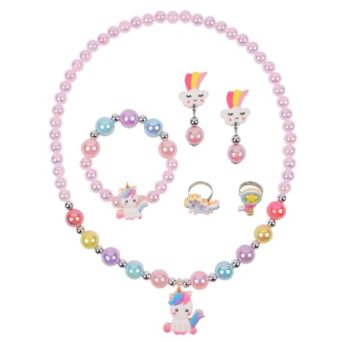 OSDUE 6 Stück Einhorn Schmuckset Mädchen, Einhorn Kinderschmuck Enthalten Halskette, Ringe, Armbänder, Ohrring, Einhorn Kinderschmuck Set für Party Dress Up Geschenk OSDUE 6 Stück Einhorn Schmuckset Mädchen, Einhorn Kinderschmuck Enthalten Halskette, Ringe, Armbänder, Ohrring, Einhorn Kinderschmuck Set für Party Dress Up Geschenk von OSDUE