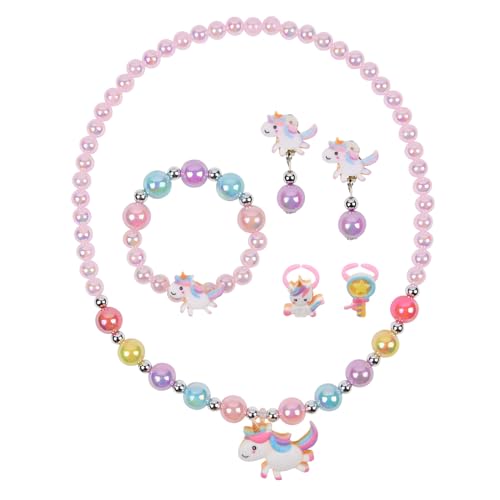 OSDUE 6 Stück Einhorn Schmuckset Mädchen, Einhorn Kinderschmuck Enthalten Halskette, Ringe, Armbänder, Ohrring, Einhorn Kinderschmuck Set für Party Dress Up Geschenk OSDUE 6 Stück Einhorn Schmuckset Mädchen, Einhorn Kinderschmuck Enthalten Halskette, Ringe, Armbänder, Ohrring, Einhorn Kinderschmuck Set für Party Dress Up Geschenk von OSDUE