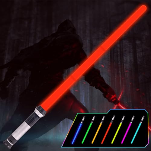 OSDUE 80 cm Lichtschwert, RGB 7 Farben LED Laserschwert, Laser Sword mit Beleuchtung & Sound, Elektronisches Spielzeug-Lichtschwert für Halloween Verkleidung, Silvester-Partyzubehör von OSDUE