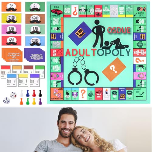OSDUE Adultopoly Board Game, Paar Brettspiel, Gesprächskarten für Paare, Romantisch Date Ideen, Paarspiel Karten Brettspiel Requisiten zum Aufheizen der Gefühle von OSDUE