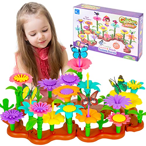 OSDUE Flower Garden Building Toy Set, Flower Building Blocks Set, Blumengarten Spielzeug, Stapelspiel für Kleinkinder, DIY Bouquet Sets Geschenkidee, Kinder 3 Jährige (90PCS) von OSDUE