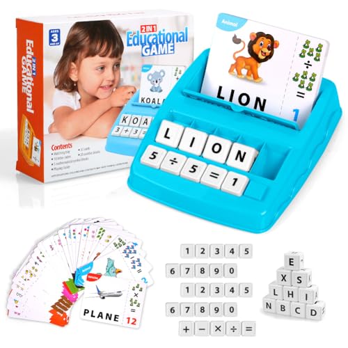 OSDUE Buchstaben Lernspiel, Rechen Lernspiel, Lernkarten Montessori Spielzeug, Zahlen Rechnen Schulanfänger, 64 Wörter 32 Flash-Karten, Schulanfang Geschenke für 3 4 5 6 7 8 Jahre Mädchen Junge OSDUE Buchstaben Lernspiel, Rechen Lernspiel, Lernkarten Montessori Spielzeug, Zahlen Rechnen Schulanfänger, 64 Wörter 32 Flash-Karten, Schulanfang Geschenke für 3 4 5 6 7 8 Jahre Mädchen Junge von OSDUE