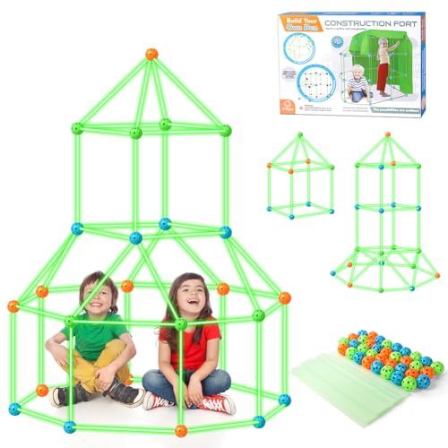 OSDUE DIY Zelt Spielzeug, 87 Stück Kids Fort Building Kits, DIY Fort Konstruktions Spielzeug, Play Tent, Spiel Zelt, Kinder Outdoor Spielzeug, Höhle Bauen Kinder Bauspielzeug für Mädchen Jungen von OSDUE