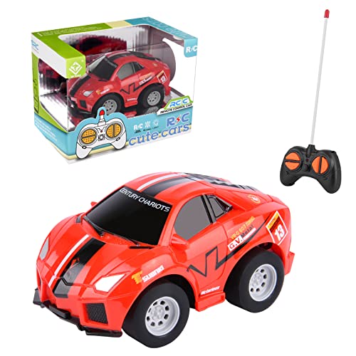 OSDUE Kinder Spielzeugauto, Ferngesteuertes Auto ab 2 3 4 5 Jahre, 27MHz Rc Auto Spielzeug, Rennwagen mit Fernbedienung, Geburtstags Geschenk für Weihnachten, Geburtstag (Rot) von OSDUE