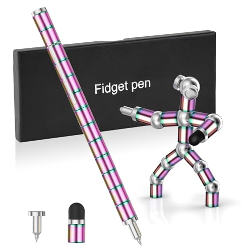 OSDUE Fidget Pen, Magnetischer Kugelschreiber Magnet Stift Stressabbau Druckkugelschreiber Lustig Multifunktions Magnetstift Coole Sachen für Teenager Mädchen Junge Geschenke (Bunt B) von OSDUE