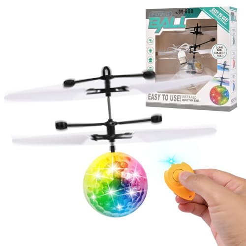 OSDUE Fliegender Ball, Flying Ball Toys, Flying Orb Ball mit RGB Licht, Fliegende Kugel Leuchtend, Fliegendes Spielzeug Flying Spinner Ball, Kinder Spiele Outdoor Indoor für Jungen Mädchen 6-12 Jahre von OSDUE