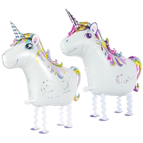 OSDUE Folienballon Einhorn, 2 Stück Tier Walking Luftballons, Heliumballons für Kinder Geburtstag Party Deko, Geschenke für Jungen und Mädchen OSDUE Folienballon Einhorn, 2 Stück Tier Walking Luftballons, Heliumballons für Kinder Geburtstag Party Deko, Geschenke für Jungen und Mädchen von OSDUE