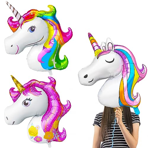 OSDUE Folienballon Einhorn, 3 Stück Luftballons Einhorn, Einhorn Luftballon Regenbogen Riesenballon, Kinder Geburtstag Party Deko, für Geburtstagsdeko Mädchen OSDUE Folienballon Einhorn, 3 Stück Luftballons Einhorn, Einhorn Luftballon Regenbogen Riesenballon, Kinder Geburtstag Party Deko, für Geburtstagsdeko Mädchen von OSDUE