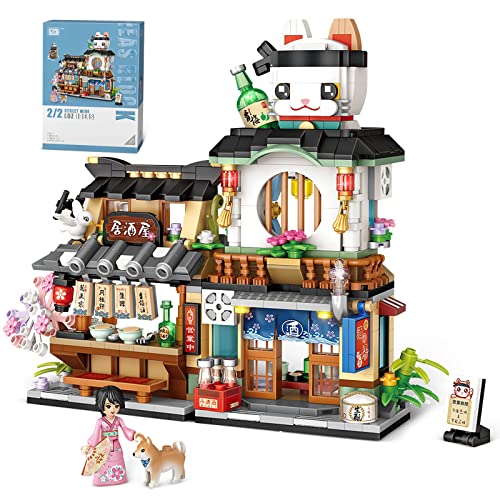 OSDUE Izakaya Shop Mini Bausteine, Japanisch Straßenansicht Mini Building Blocks, MOC Kreative DIY Simulation Architektur, für Mädchen von 6-12 Jahren (789PCS) von OSDUE
