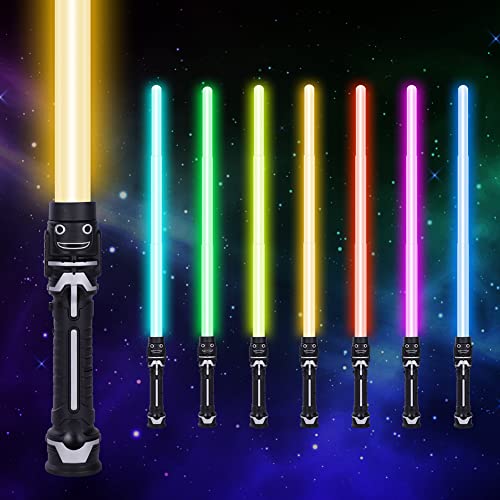 OSDUE Laserschwert Kinder, Lichtschwert, Duell Lichtschwerter, Lichtschwert Doppelklinge mit 7 Farben und Soundeffekten, für Halloween Verkleidung, Partygeschenke von OSDUE