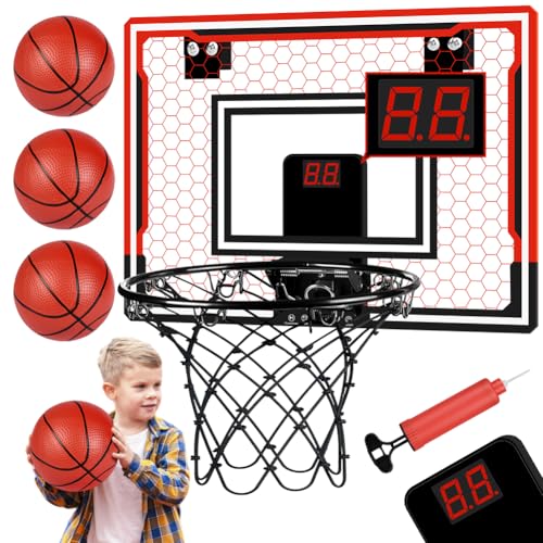 OSDUE Mini Basketballkorb Set, Basketballkorb Indoor für Kinder, Tür Basketballkorb Für Zimmer Mit 3 Bällen und Elektronische Anzeigetafel, Basketballkörbe Set für Jungen Mädchen Outdoor Indoor OSDUE Mini Basketballkorb Set, Basketballkorb Indoor für Kinder, Tür Basketballkorb Für Zimmer Mit 3 Bällen und Elektronische Anzeigetafel, Basketballkörbe Set für Jungen Mädchen Outdoor Indoor von OSDUE