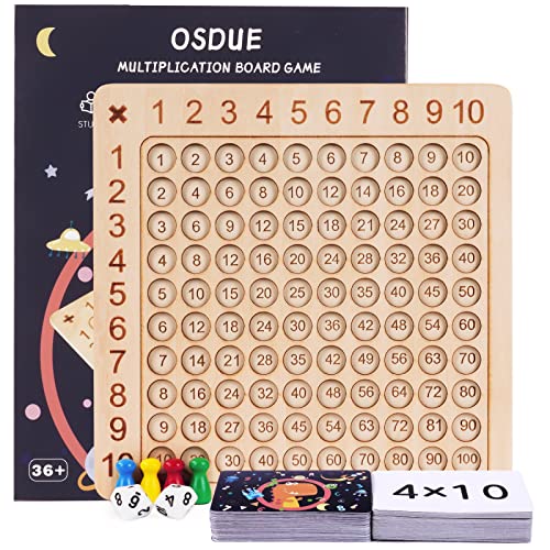 OSDUE Multiplikationstafel Multiplikationsbrett, 1x1 Mathe Lernen für Grundschüler, Brettspiel Multiplikation, Montessori Multiplikationsbrett, für Kleinkinder Kinder von OSDUE