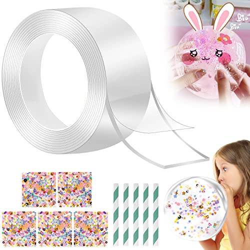 OSDUE Nano Tape Bubbles Kit, Magischer Kunststoff-Blasenballon, Doppelseitiges Klebeband DIY Craft Kit, für Kinder Mädchen Erwachsene Partygeschenke Geschenke Fidget Toy Craft (5cm-3M) von OSDUE