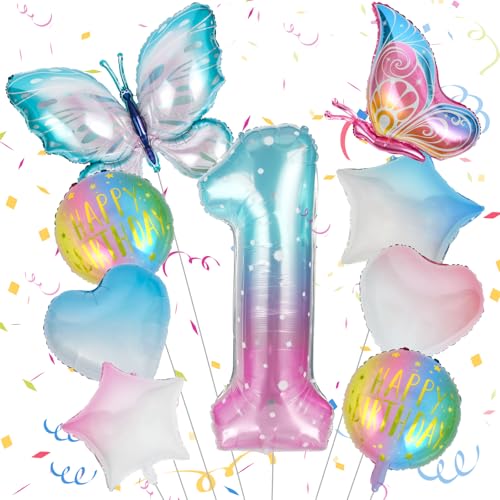OSDUE Schmetterling Folienballon 1., Großer Schmetterlingsballons, Bunt Schmetterlinge Geburtstagsdeko 1 Jahre Mädchen, Zahl 1 Luftballon Rosa, 1. Kinder Mädchen Geburtstag Schmetterling Themen Party OSDUE Schmetterling Folienballon 1., Großer Schmetterlingsballons, Bunt Schmetterlinge Geburtstagsdeko 1 Jahre Mädchen, Zahl 1 Luftballon Rosa, 1. Kinder Mädchen Geburtstag Schmetterling Themen Party von OSDUE