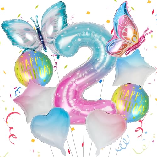 OSDUE Schmetterling Folienballon 2., Großer Schmetterlingsballons, Bunt Schmetterlinge Geburtstagsdeko 2 Jahre Mädchen, Zahl 2 Luftballon Rosa, 2. Kinder Mädchen Geburtstag Schmetterling Themen Party OSDUE Schmetterling Folienballon 2., Großer Schmetterlingsballons, Bunt Schmetterlinge Geburtstagsdeko 2 Jahre Mädchen, Zahl 2 Luftballon Rosa, 2. Kinder Mädchen Geburtstag Schmetterling Themen Party von OSDUE