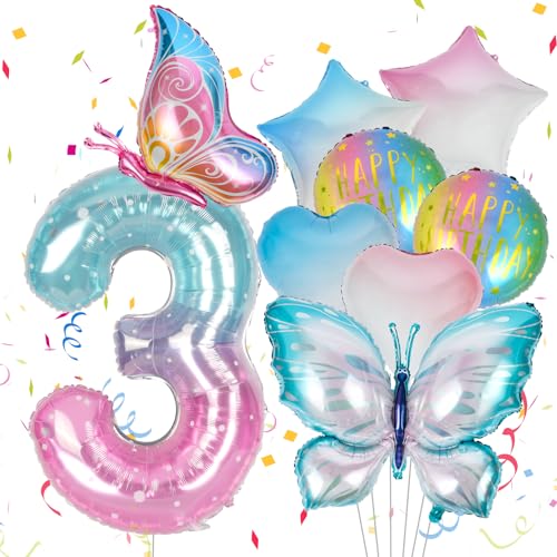 OSDUE Schmetterling Folienballon 3., Großer Schmetterlingsballons, Bunt Schmetterlinge Geburtstagsdeko 3 Jahre Mädchen, Zahl 3 Luftballon Rosa, 3. Kinder Mädchen Geburtstag Schmetterling Themen Party OSDUE Schmetterling Folienballon 3., Großer Schmetterlingsballons, Bunt Schmetterlinge Geburtstagsdeko 3 Jahre Mädchen, Zahl 3 Luftballon Rosa, 3. Kinder Mädchen Geburtstag Schmetterling Themen Party von OSDUE