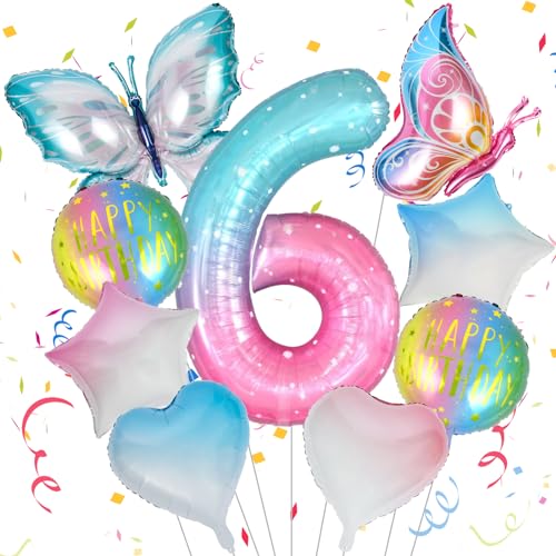 OSDUE Schmetterling Folienballon 6., Großer Schmetterlingsballons, Bunt Schmetterlinge Geburtstagsdeko 6 Jahre Mädchen, Zahl 6 Luftballon Rosa, 6. Kinder Mädchen Geburtstag Schmetterling Themen Party OSDUE Schmetterling Folienballon 6., Großer Schmetterlingsballons, Bunt Schmetterlinge Geburtstagsdeko 6 Jahre Mädchen, Zahl 6 Luftballon Rosa, 6. Kinder Mädchen Geburtstag Schmetterling Themen Party von OSDUE