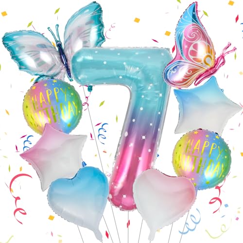 OSDUE Schmetterling Folienballon 7., Großer Schmetterlingsballons, Bunt Schmetterlinge Geburtstagsdeko 7 Jahre Mädchen, Zahl 7 Luftballon Rosa, 7. Kinder Mädchen Geburtstag Schmetterling Themen Party OSDUE Schmetterling Folienballon 7., Großer Schmetterlingsballons, Bunt Schmetterlinge Geburtstagsdeko 7 Jahre Mädchen, Zahl 7 Luftballon Rosa, 7. Kinder Mädchen Geburtstag Schmetterling Themen Party von OSDUE