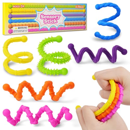 OSDUE Sensorische Fidget Stange Toys , 6 Stück Silikon Sensorik Sticks für Kinder Erwachsene Anti-Stress Spielzeug mit Texturiertem Design ADHD Autismus Sensorik Spielzeug Fidget Squishy Toy OSDUE Sensorische Fidget Stange Toys , 6 Stück Silikon Sensorik Sticks für Kinder Erwachsene Anti-Stress Spielzeug mit Texturiertem Design ADHD Autismus Sensorik Spielzeug Fidget Squishy Toy von OSDUE